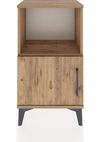 Resim Arges Komodin 2 Raflı Tek Kapaklı 44x30x80 Çam-çam Atlas Çam 