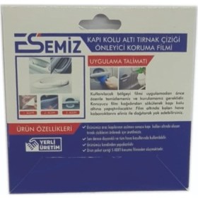 Resim Esemiz Kapı Kolu Altı Tırnak Çiziği Önleyici Şeffaf Folyo 5'li Takım(Paket Içeriği 5 Adet) 