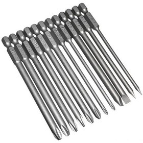 Resim Dofolink 12'li S2 Çelik Tornavida Ucu Seti - 100mm Uzunluklu, Profesyonel Ve Dıy İçin Uçak/filips Uçları Kombinasyonu 