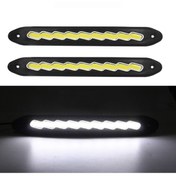 Resim Unichrome Ayarlanabilir Esnek Zikzak Cob Led Su Geçirmez Gündüz Ledi Beyaz Drl Farı Dc 12v Uyumlu 