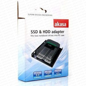 Resim Akasa AK-HDA-03 2x2.5 inch 2 Yuvalı Yuvalı 3.5 SSD HDD Dönüştürücü Aparatı 