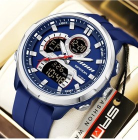 Resim Oldfriend Sanda Erkek Spor Saati Gümüş Turuncu Analog Dijital Led Ekran 50m Su Geçirmez Diğer 