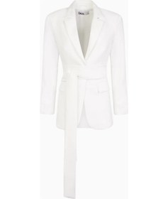 Resim United Colors Of Benetton Because Of Alice Classic Blazer With Belt Klasik Blazer Kadın Ceket Beyaz M 
