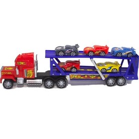 Resim Oyuncak Taşıyıcı Tır 48 Cm 2 Katlı 5 Adet Mini Araba 