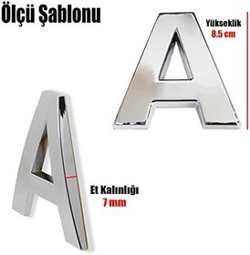 Resim Badem10 Yapışkanlı Harf 8.5 cm Parlak Krom Kapı Oda Posta Kutusu Ç Harfi 