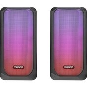 Resim MD-356 2.0 5Wx2CH RGB Ledli USB Multimedia Oyuncu Speaker Hoparlör Siyah Mikado