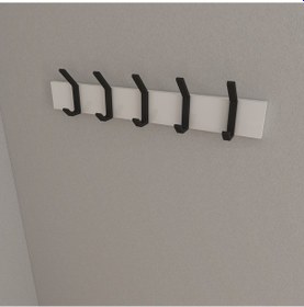 Resim Hepsi3boyutlu Modern Duvar Kapı Askılık - 5 Adet Siyah Askılık Siyah 