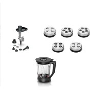 Resim Bosch Mutfak Şefi MUMS6ZS00 -MUMSZ6ZS17 3 Lü Aksesuvar Seti Kıyma Aparatı- Makarna Diks -Cam Blender Aparatı 