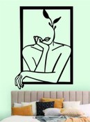 Resim Dekor Treni Yaprak Hatlı Kadın Dekoratif Ahşap Tablo 