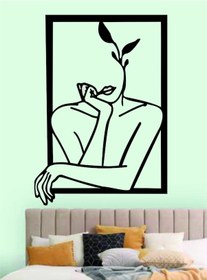 Resim Dekor Treni Yaprak Hatlı Kadın Dekoratif Ahşap Tablo 