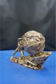 Resim Antik Yunan Kralı Sisifos Heykel Biblo Ev Dekor Hediyelik Aksesuar Altın 