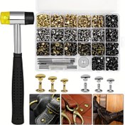 Resim 360/180 adet Deri Namları Seti Delik Delme Aracı 6/8mm Çift Kaplama Yuvarlak Namlar Deri El Sanatları Ayakkabı Çantası Kemer Giyim Bilezik Dekorasyon DIY Tamir Aracı 