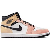 Resim Nike Air Jordan 1 Mid Se Erkek Sneaker Hakiki Deri Bilekli Spor Ayakkabı Beyaz 