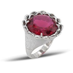 Resim In Love Trend Gümüş Yüzük Kırmızı Zirkon Taşlı Yüzük Inlove Gümüş Yüzük 