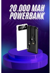 Resim Powerbank 20.000 Mah Hızlı Şarj Özellikli Tnabilir Nrzsnt - 21 Usb Girişli Çok Renkli 