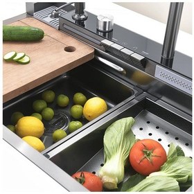 Resim Krome Teknolojik Akıllı Eviye Seti Kombine Ultimate Nano Siyah Krm1020-Bl 