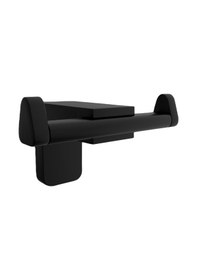 Resim F1 Serisi Siyah Paslanmaz Duvara Monte 2'li Bornoz Askılık Seti Siyah 