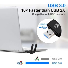 Resim Ultratekno AC1300 Mbps Dual Band USB 3.0 Adaptör Kablosuz Wifi 
