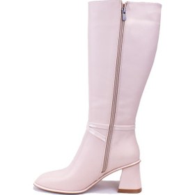 Resim Dagoster Dza07-1032901 Bej Klasik Topuklu Kadın Çizme 001 