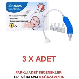 Resim (3 ADET) Bebek Burun Aspiratörü – Yedek Filtreli, BPA İçermez, Ekstra Yumuşak Uçlu 