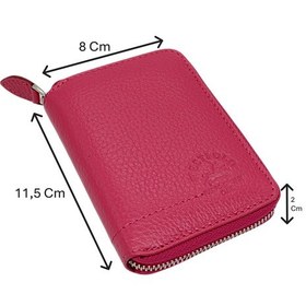 Resim Westpolo Hakiki Deri Kağıt Para Ve Bol Kart Bölmeli Fermuarlı Unisex Cüzdan - Fuşya 4125832 