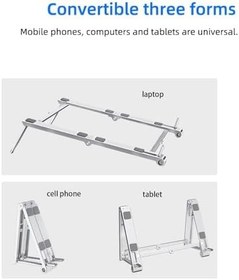 Resim Ayarlanabilir Yüksek Kalite Metal Laptop Dizüstü Stand, Katlanabilir Taşınabilir Laptop, Tablet Telefon Yükseltici Standı Tutucusu, ipad uyumlu, macbook uyumlu 
