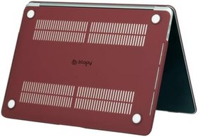 Resim Blogy MacBook Pro 13 İnç ile Uyumlu Ultra İnce Hava Kanallı Crystal Fit Kılıf (KIRMIZI ŞARAP) 