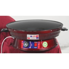 Resim Yıldız Termostatlı Katmer Sacı 2000 Watt Isı Ayarlı 50 cm Emaye Üst Kapaklı 