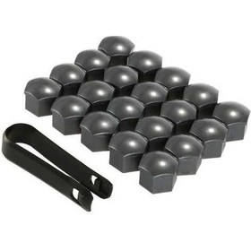 Resim Pazly 20 Adet 17mm Gri Araba Tekerlek Somunu Kapağı - Cıvata Kapağı 