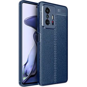 Resim Xiaomi Mi 11T 5G Kılıf Niss Silikon Deri Görünümlü Kamera Korumalı+Nano Glass Lacivert 