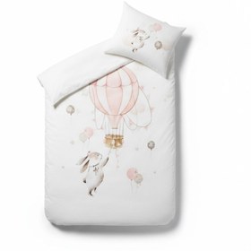Resim Özdilek Pink Balloon Bebek Nevresim Takımı - %100 Pamuk, Nefes Alabilir, Balon Desenli 