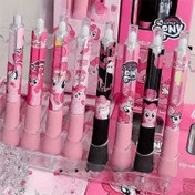 Resim 4 Adet, My Little Pony Karikatür Jel Kalem, Öğrenci Dostu Akıcı Yazım ve Hızlı Kuruyan Mürekkep, 0.5mm Uç, Şık Siyah & Pembe Tasarım - Tatil ve Bayram İçin Mükemmel Hediye 