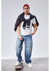 Resim Cedy Denim Cedy Denım Yüksek Kalite Erkek Yüksek Bel Skater Baggy Jeanpantolon C362 Açık Mavi 