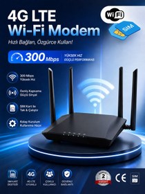 Resim UMSN 300 Mbps SolidFast 4G LTE Modem | Sim Kartlı Modem | Superbox | Wi-Fi 6 | 2.4 GHz 