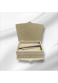 Resim Ahşap Boyanabilir Bölmeli Ve Çekmeceli Çok Amaçlı Organizer Kutu 