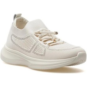 Resim Guja 25y308 Hafif Taş Detaylı Triko Kadın Spor Ayakkabı Beyaz 