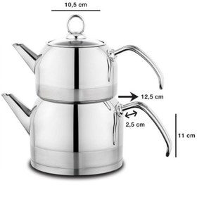 Resim Schafer Ada Metal Küçük Boy Çelik Çaydanlık Takımı Inox 