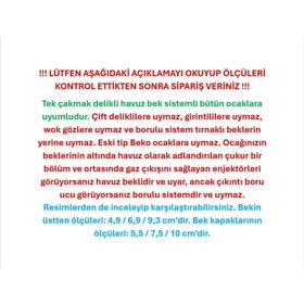 Resim Universal 8 Parça Esco Kumtel Arçelik Uyumlu (Profilo-Siemens-Bosch UYUMSUZ) Fırın Ocak Bek ve Kapak Takımı 
