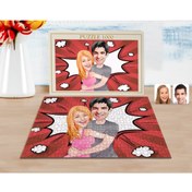 Resim Bk Gift Kişiye Özel Sevgililer Karikatürlü 1000 Parça Profesyonel Puzzle-86 