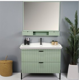 Resim Kobos Noble 100 Cm Banyo Dolabı Seti Mint Yeşil 