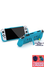 Resim Beboncool L TNS-1170 Kart Hazneli Standlı Grip El Destekli Nintendo Switch OLED Silikon Kılıf 