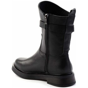 Resim Siyah Hakiki Deri Kadın Bot & Bootie K02041200703 Siyah 