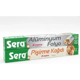 Resim 2 Adet Sera Alüminyum Folyo ve Pişirme Kağıdı 2 Li Set 8 mt 