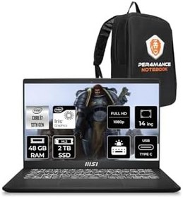 Resim MSI Modern 14 i7 1355U 48GB 2TB SSD 14" FHD 60Hz FDOS Taşınabilir Bilgisayar F13MG & PER4 ÇANTA 