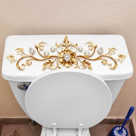 Resim 1 adet Vintage Çiçekli Tuvalet Çıkartması, Kendinden Yapışkanlı PVC Banyo Aksesuarı, Seramik Gibi Dekoratif Çıkartma, Düzensiz Şekil, Yarı Parlak, Ev Dekorasyonu Çıkartması, Soyma ve Yapıştırma, Banyo Dekorasyonları 