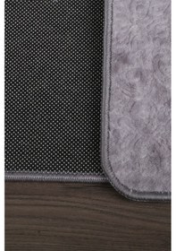 Resim Nova Gri Büyük Ebat 80x150 + 50x80 Cm 2'li Banyo Halısı Paspası Gri 