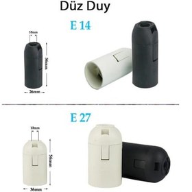 Resim Şahnet E14 İnce Siyah Düz Duy - Avize Duy. Abajur Duy . Masa La N11.219 