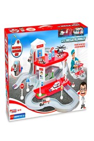 Resim a v d a Hastane Mega 2 Katlı Oyuncak Garaj Seti Pisti - Otopark - Istasyon Araba Oyun Seti 