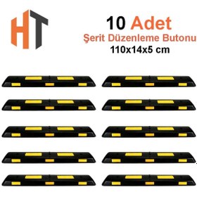Resim Hayat Trafik 10'lu Kauçuk Yol Bölme Butonu 110x14x5 cm- Set 