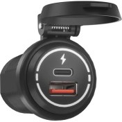 Resim Pshcooe Pd + USB Şarj Soketi Su Geçirmez Deniz Qc3.0 USB Güç Çıkışı Deniz, Tekne, Motosiklet, Kamyon, Golf Arabası (Yurt Dışından) 